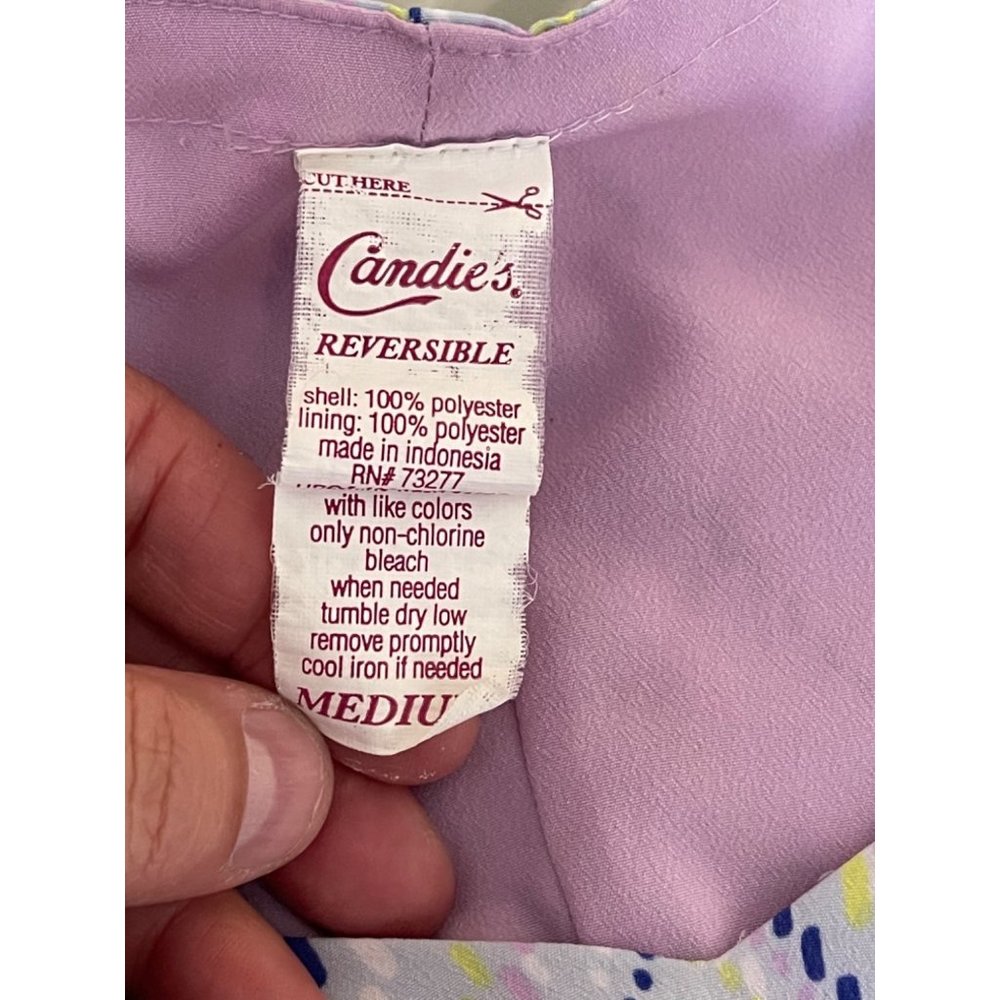 Candies Light Blue Chevron Print Spaghetti Strap V-Neck Tank Top - Picture 12 of 12